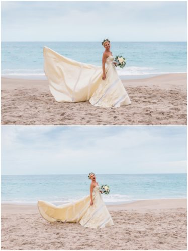 Bridal portrait on beach