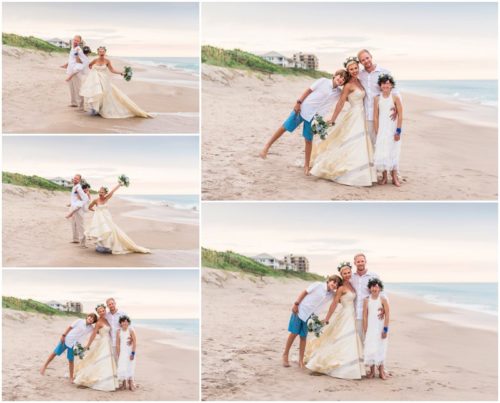 Family on beach