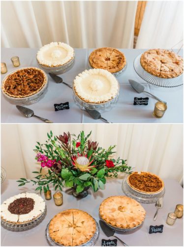 Pies at Up the Creek Farms Wedding