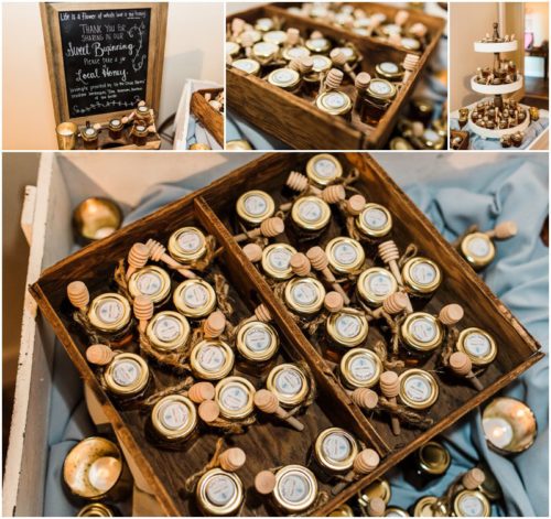 Honey party favors at Up the Creek Farms Wedding