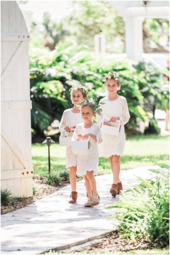 Flower girls at Up the Creek Farms Wedding