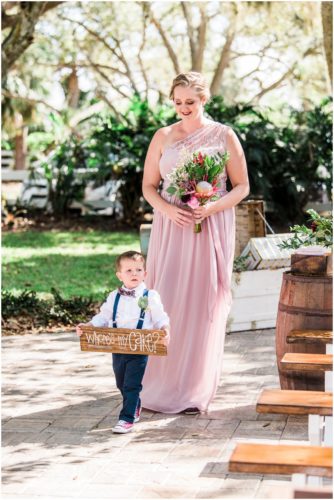 Mom and son at Up the Creek Farms Wedding