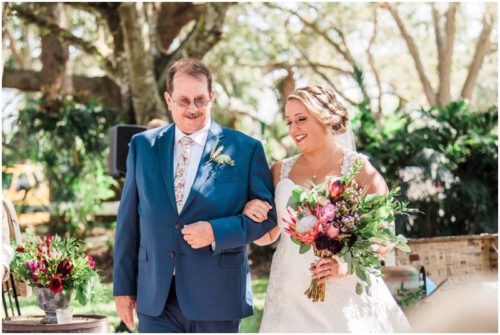 Bride with father at Up the Creek Farms Wedding