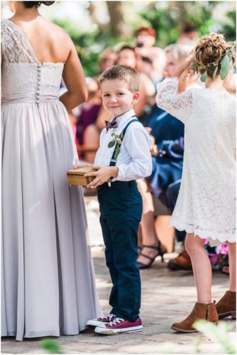Ring bearer at Up the Creek Farms Wedding