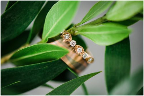 wedding bands in flower at Up the Creek Farms Wedding