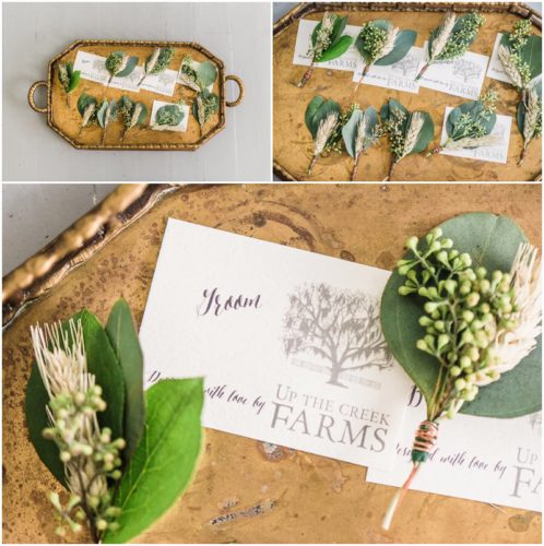 flowers at Up the Creek Farms Wedding