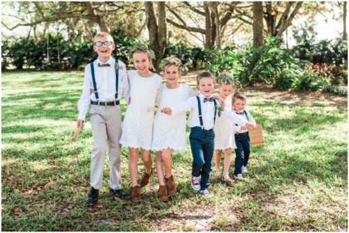 Ring bearers and flower girls at Up the Creek Farms Wedding