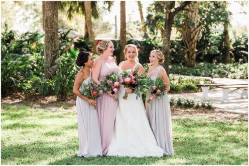 Bridesmaids laughing at Up the Creek Farms Wedding