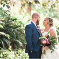 Bride and groom glowing at Up the Creek Farms Wedding