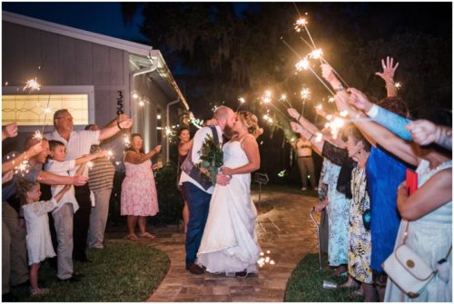 Sparkler Exit at Up the Creek Farms Wedding