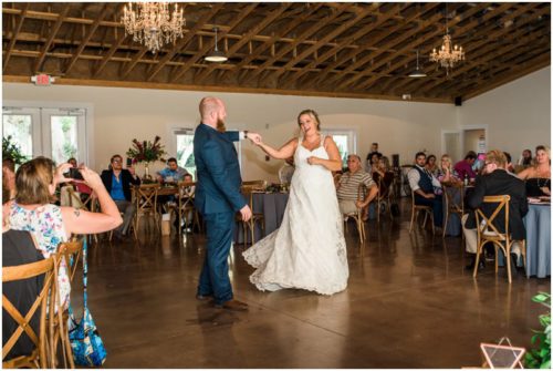 First dance at Up the Creek Farms Wedding