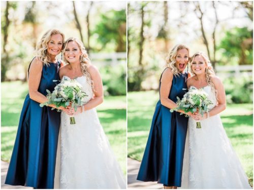 Mother and daughter during beautiful Up the Creek Farms Wedding