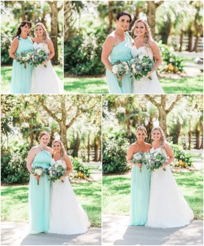 Bride with bridesmaids during beautiful Up the Creek Farms Wedding