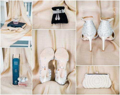Shoes and details during a beautiful Up the Creek Farms Wedding