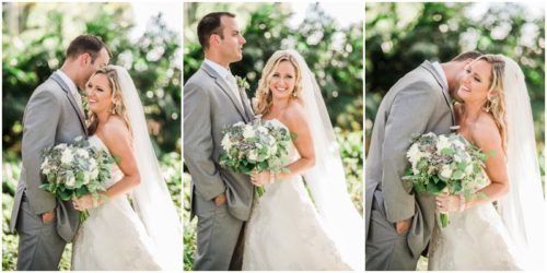 Bride and Groom Laughing during beautiful Up the Creek Farms Wedding