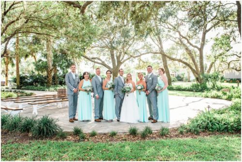 Wedding Party on Patio during beautiful Up the Creek Farms Wedding