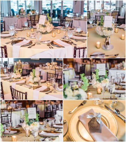 Reception details at Eau Gallie Yacht Club Wedding