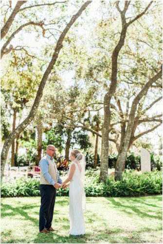 First look during a Up the Creek Farms Wedding