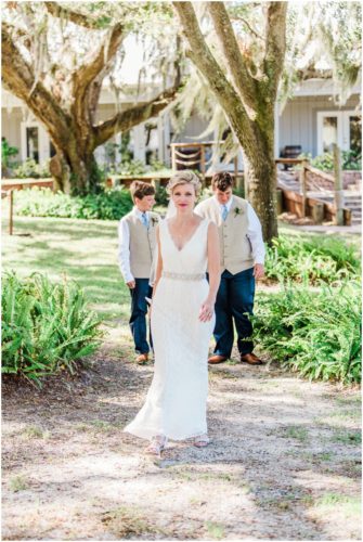 First look during a Up the Creek Farms Wedding