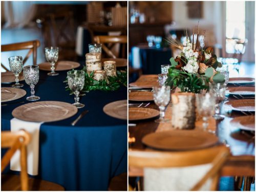 Reception space in the bouthouse during a Up the Creek Farms Wedding