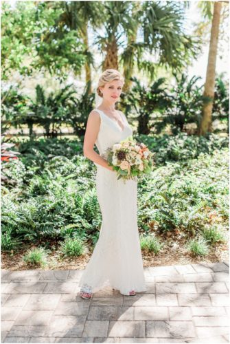 Bride alone during a Up the Creek Farms Wedding