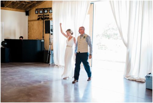 Grand entrance into boathouse during a Up the Creek Farms Wedding