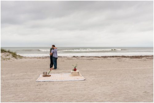 Hugging during Cocoa Beach Proposal