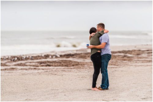 Hugging during Cocoa Beach Proposal