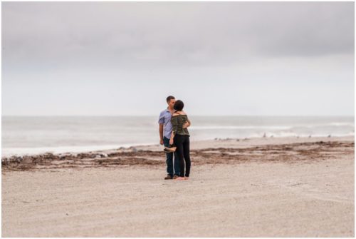 Hugging during Cocoa Beach Proposal