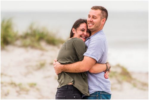 hugging during Cocoa Beach Proposal