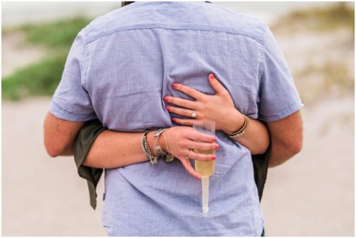 Hugging during Cocoa Beach Proposal