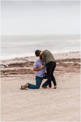 Down on one knee during Cocoa Beach Proposal