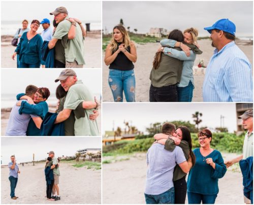 Family laughing during cocoa beach proposal