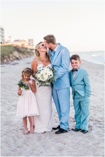 Family on beach Satellite Beach Wedding