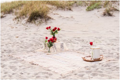 The setup during Cocoa Beach surprise proposal