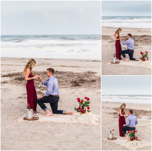 On one knee during Cocoa Beach surprise proposal