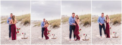 Seeing the photographer during Cocoa Beach surprise proposal