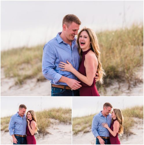 Laughing during Cocoa Beach surprise proposal