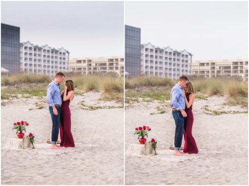Just after proposal during Cocoa Beach surprise proposal
