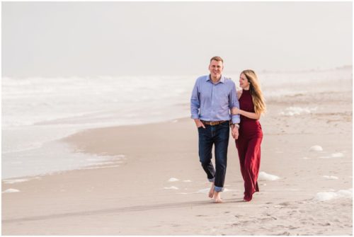 Couple on beach during Cocoa Beach Surprise Proposal