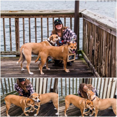 Waiting with the dogs before the proposal during Florida proposal