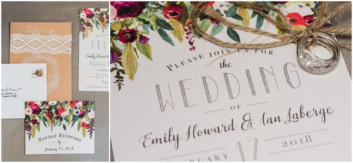wedding invitation during Bellewood Plantation wedding, Vero Beach, Florida