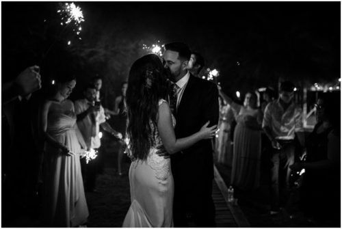 Sparkler exit during Bellewood Plantation wedding, Vero Beach, Florida