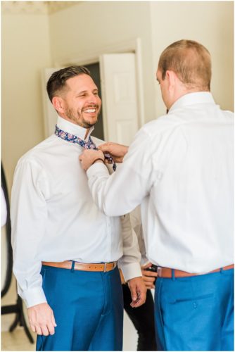 groom getting ready during Bellewood Plantation wedding, Vero Beach, Florida