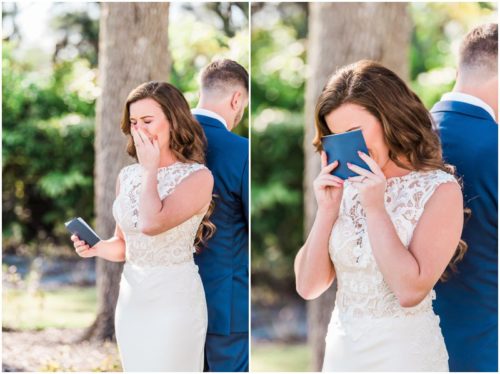 Bride getting emotional during Bellewood Plantation wedding, Vero Beach, Florida
