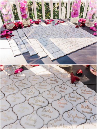 Placecards during Bellewood Plantation wedding, Vero Beach, Florida