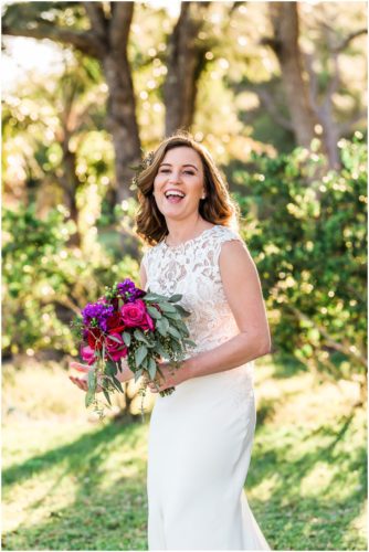 Bride laughing