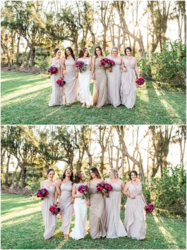 bridal party walking during Bellewood Plantation wedding, Vero Beach, Florida