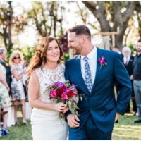 Couple just married during Bellewood Plantation wedding, Vero Beach, Florida