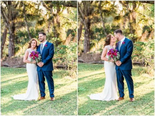 Couple together during Bellewood Plantation wedding, Vero Beach, Florida